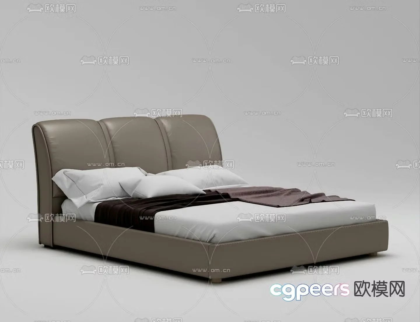 Italian double bed 3d model