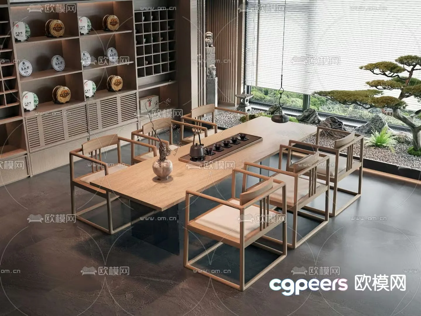 New Chinese style tea table tea table 3d model