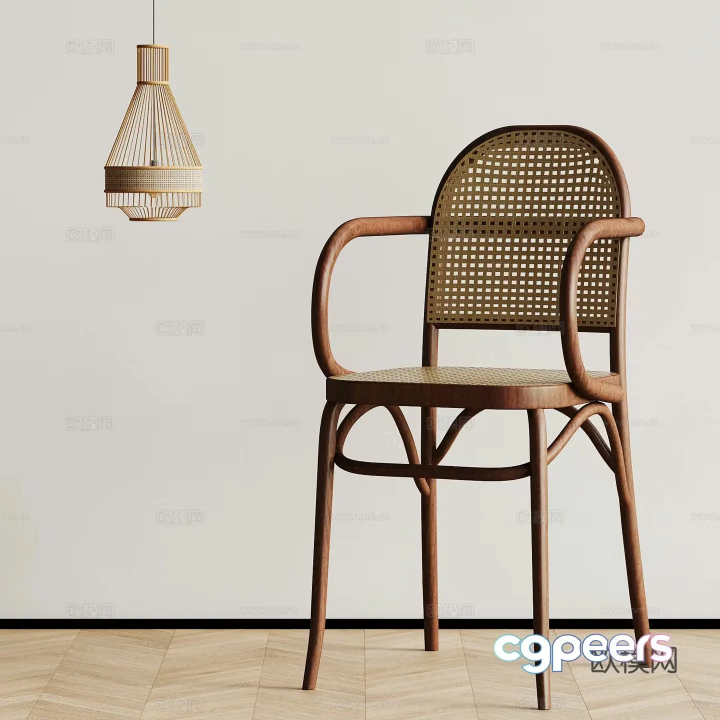 011 leisure chair medieval rattan leisure chair chandelier 3d model