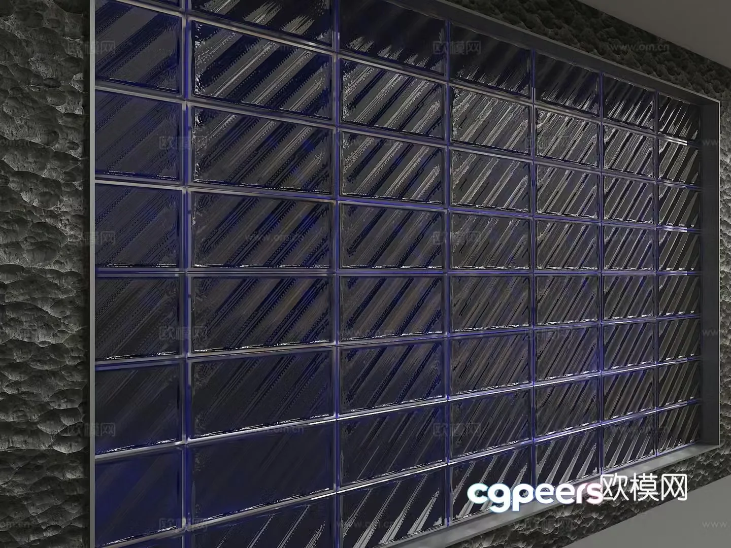 Modern glass partition 3d model