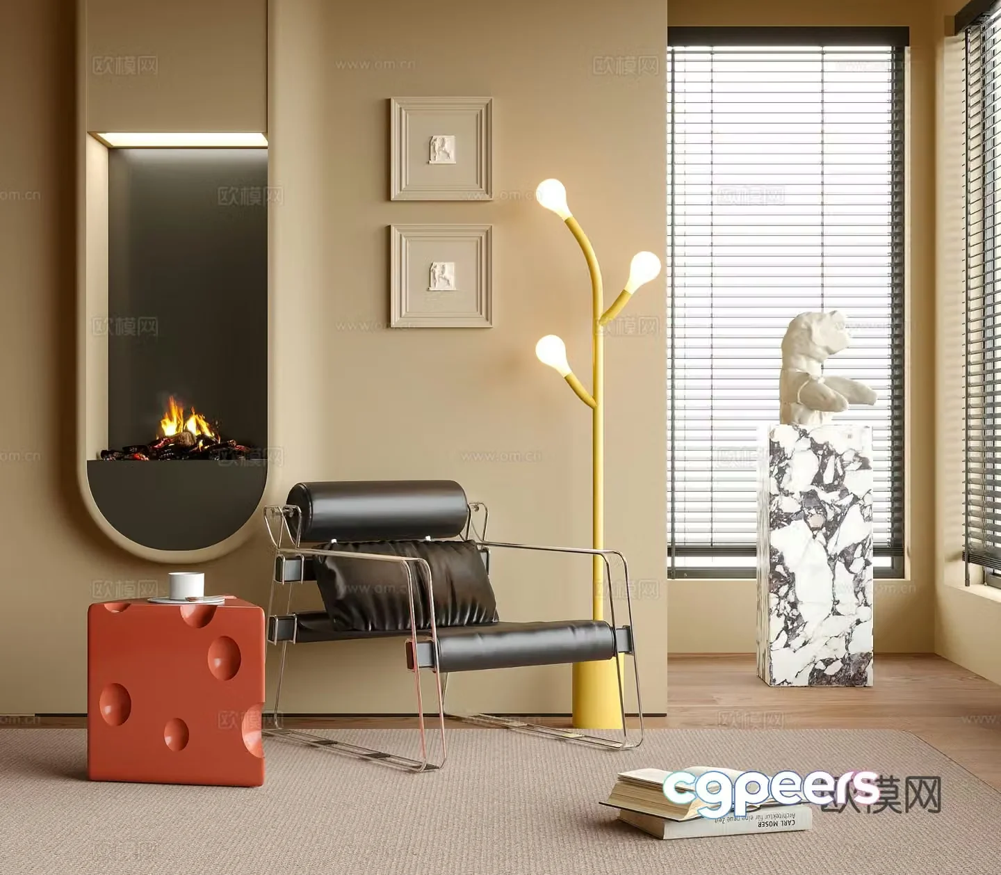 Modern leisure chair armchair 3d model