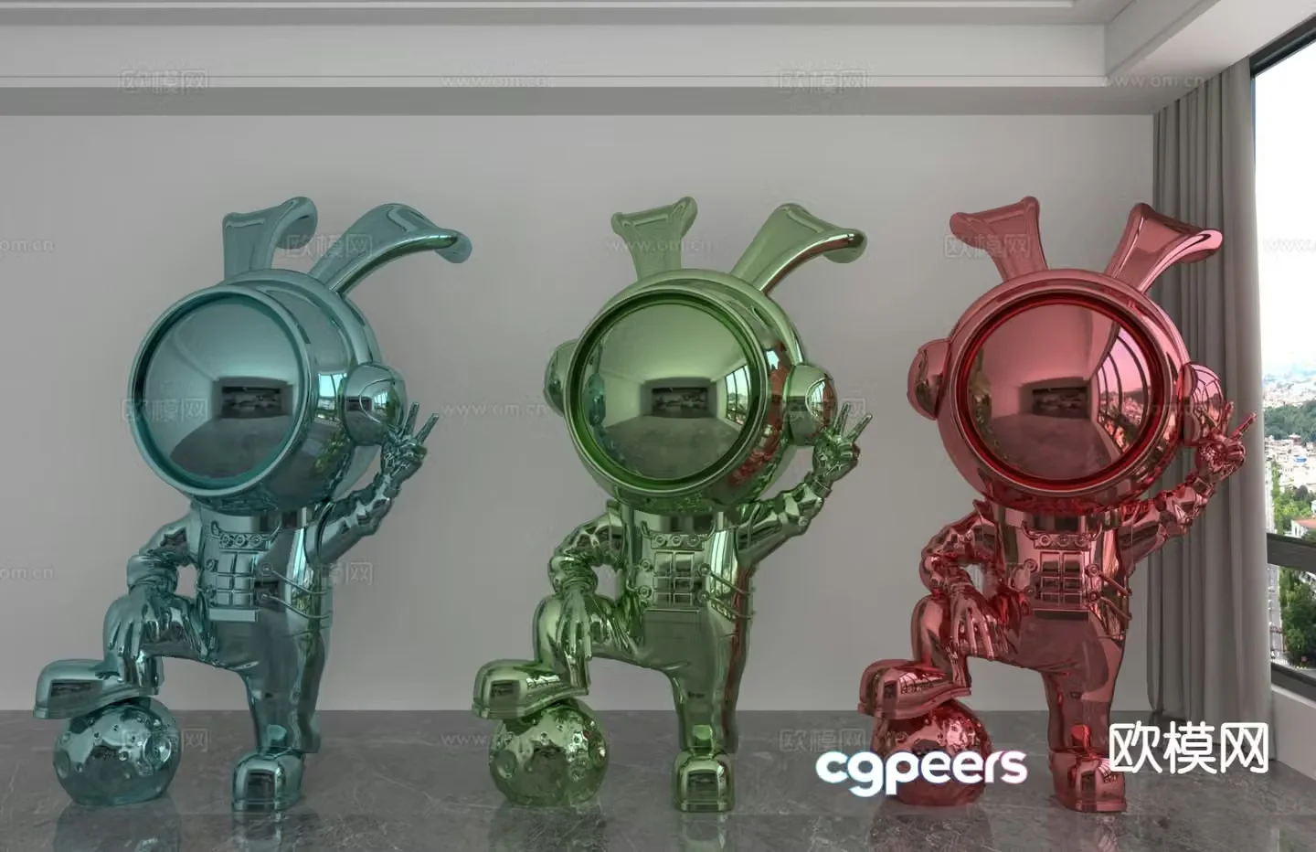 Astronaut Rabbit Trendy Toys Dolls Doll Ornaments 3D Model
