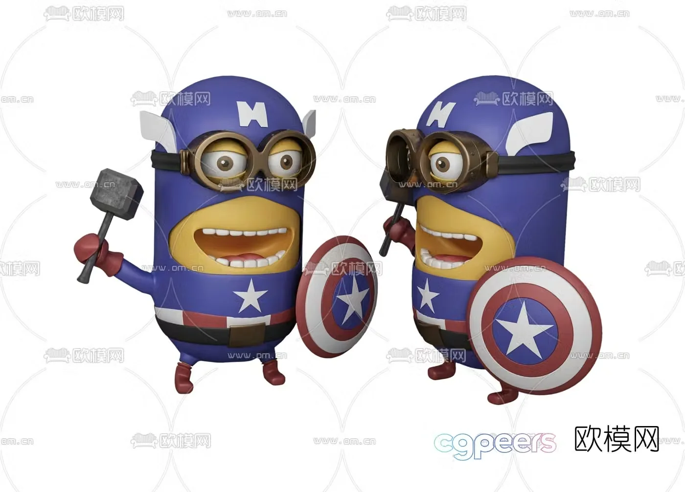 Modern cartoon minion ornaments 3d model