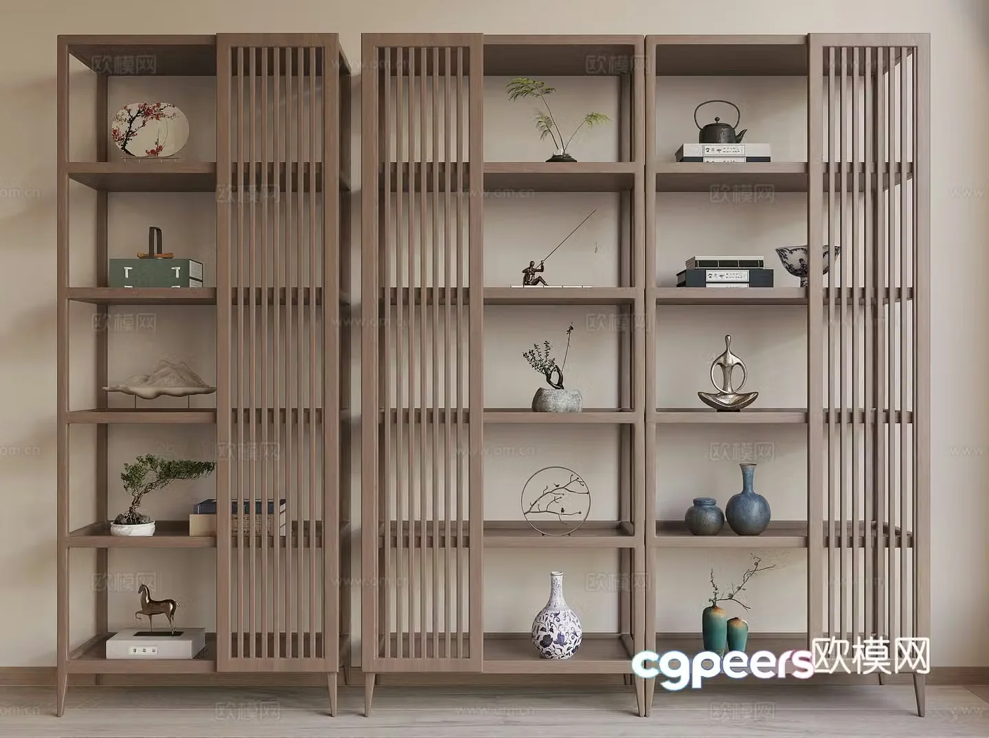 New Chinese style 3D model of Bo Gu shelf
