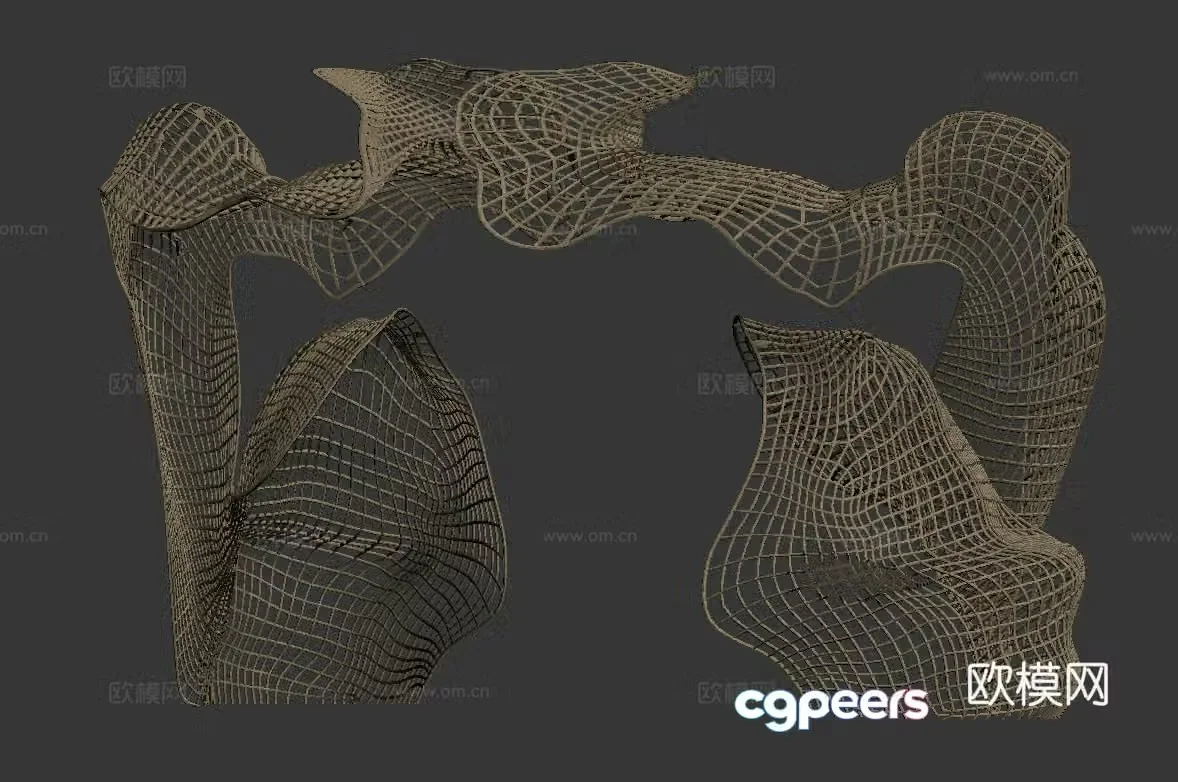 City grid sculpture 3d model