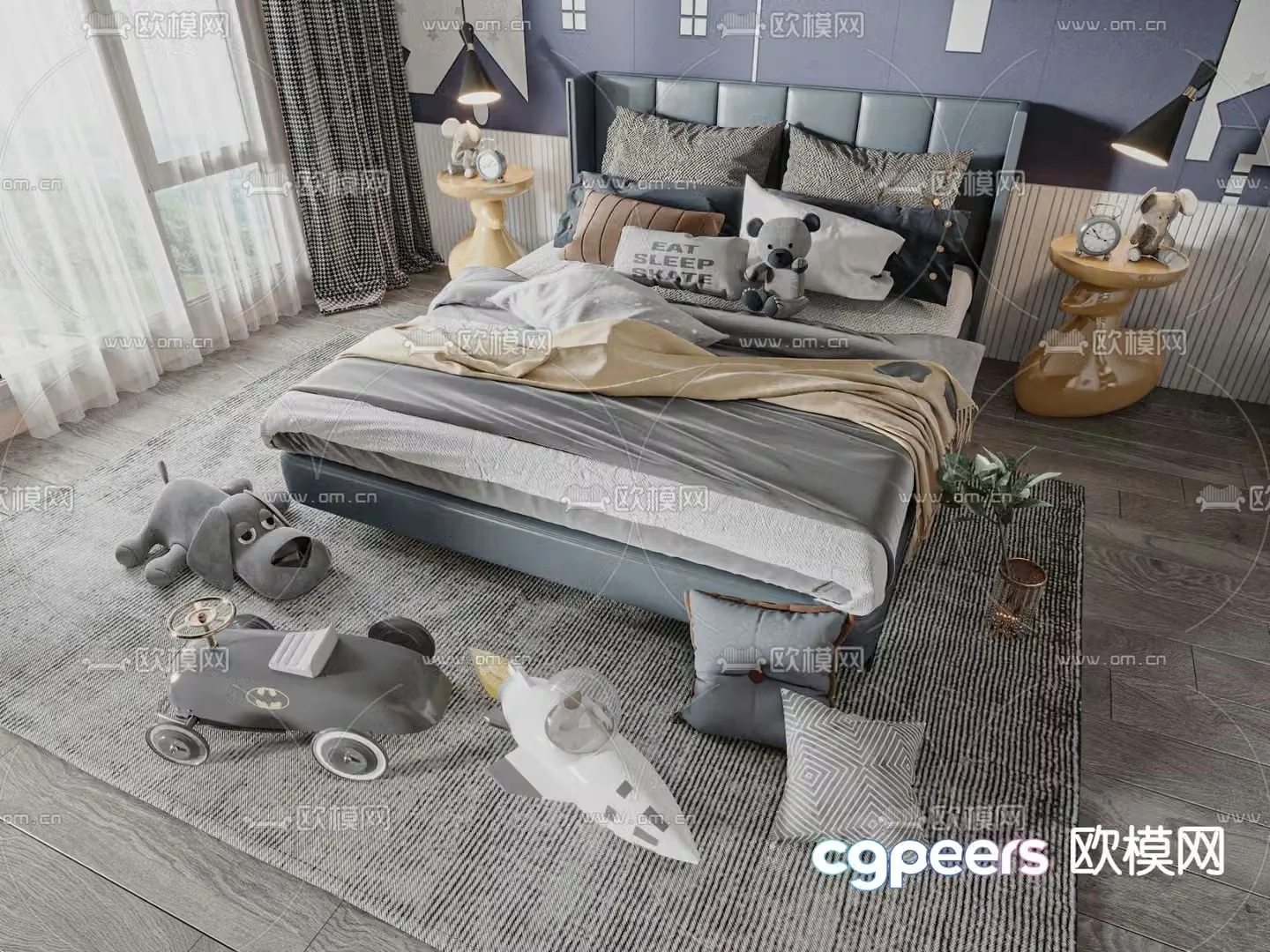 Modern children’s bed 3d model