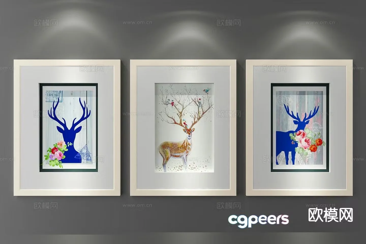 Decorative painting art painting hanging painting 3d model
