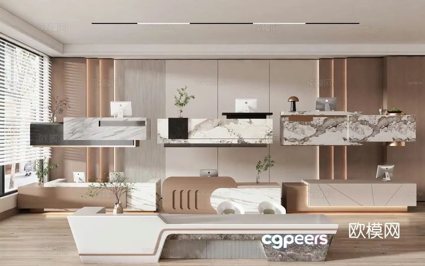 Modern front desk cashier reception desk cashier beauty salon front desk company lobby front desk company 3d model
