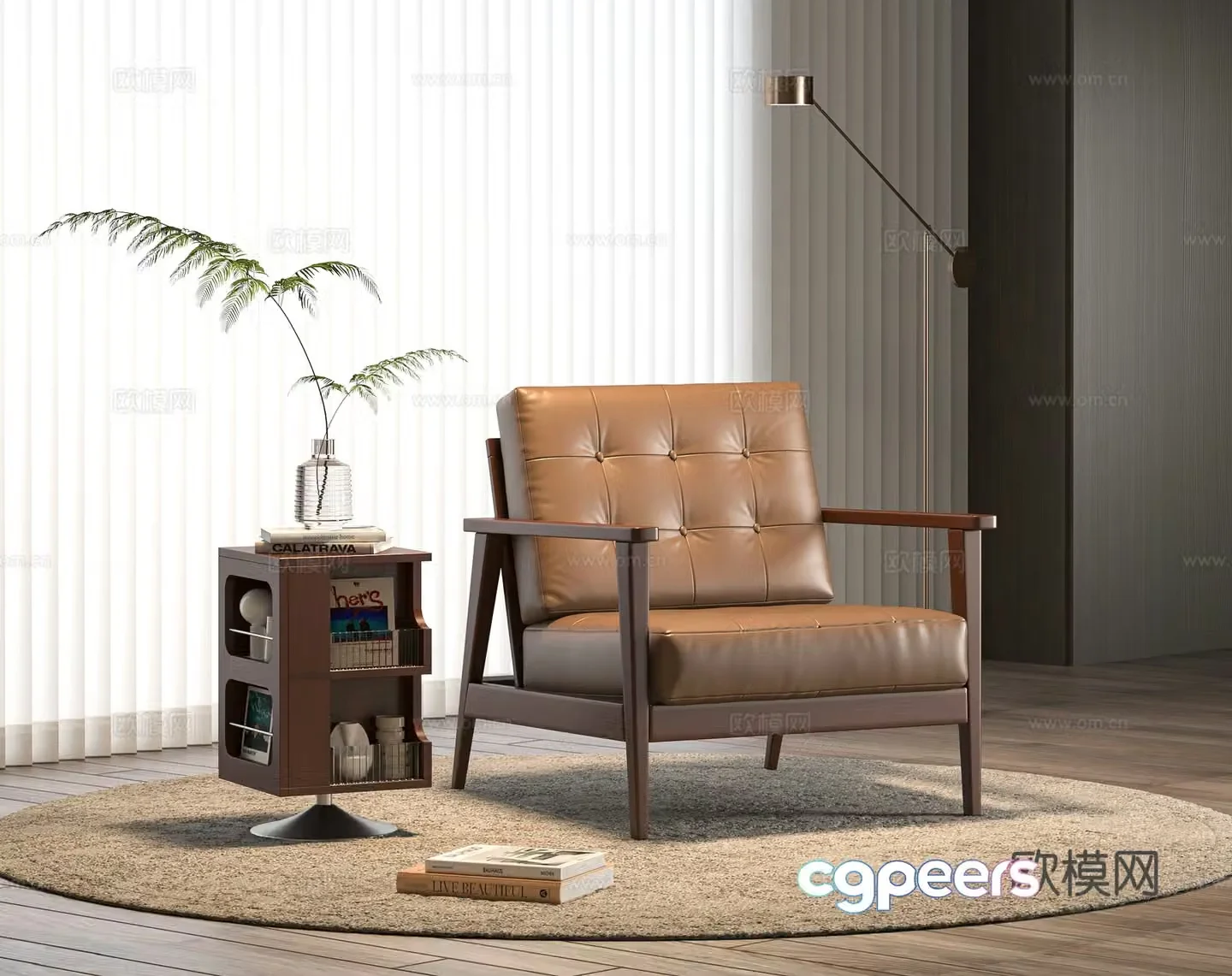 Modern sofa chair leisure chair 3d model