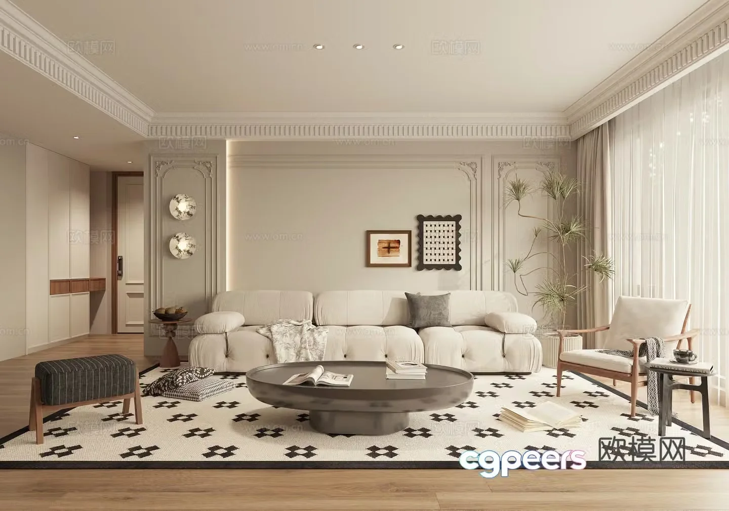 French medieval living room 3d model