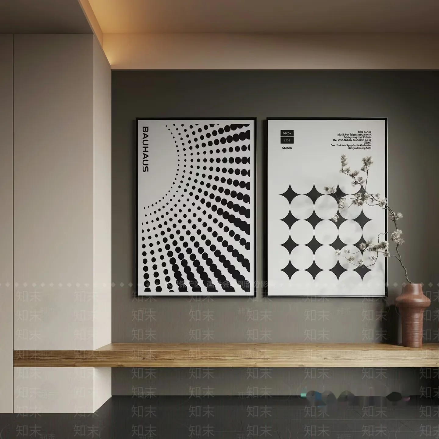 Modern Bauhaus Posters 3D Model – 7522 – VRAY Render
