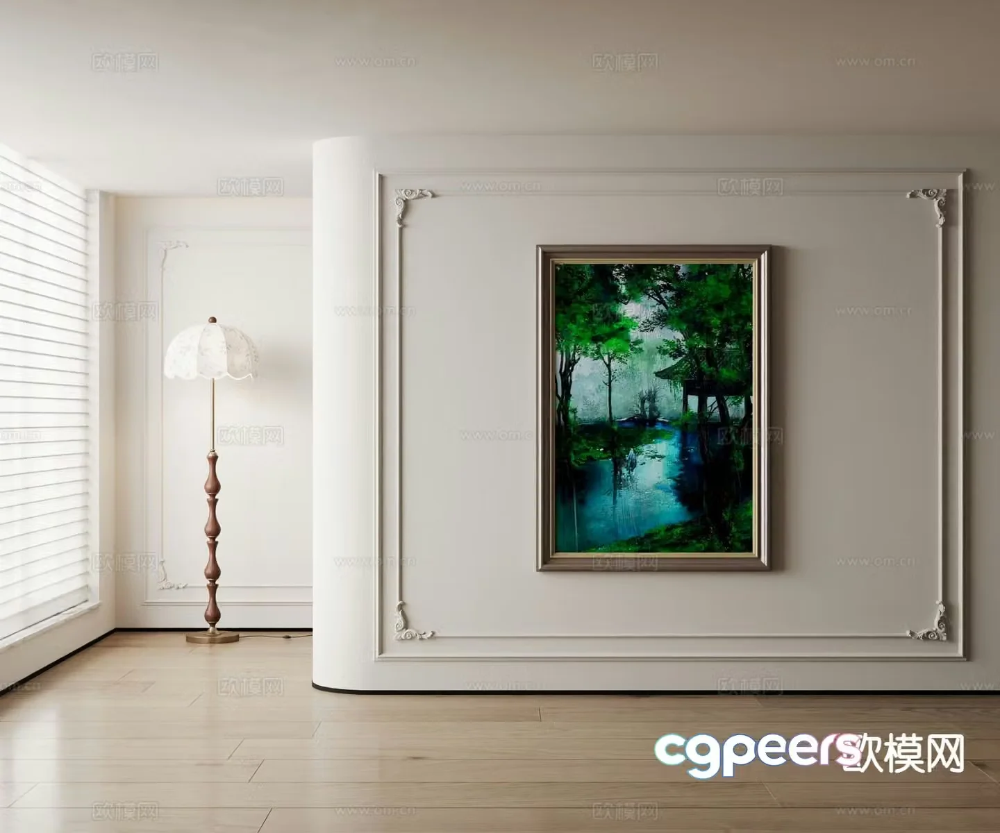 American oil painting landscape painting decorative painting 3d model