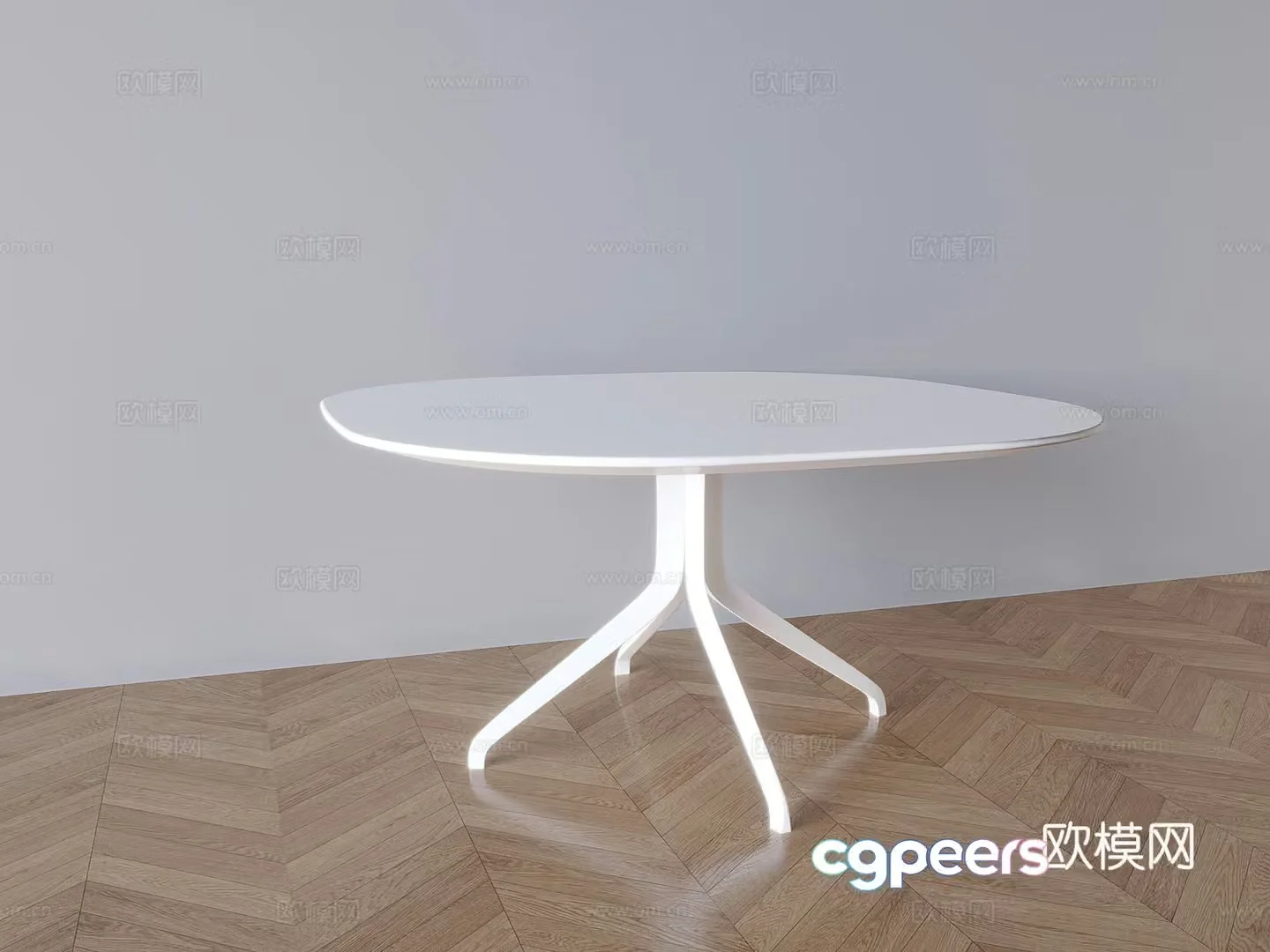Nordic cream solid wood round table dining table chair tea table 3d model