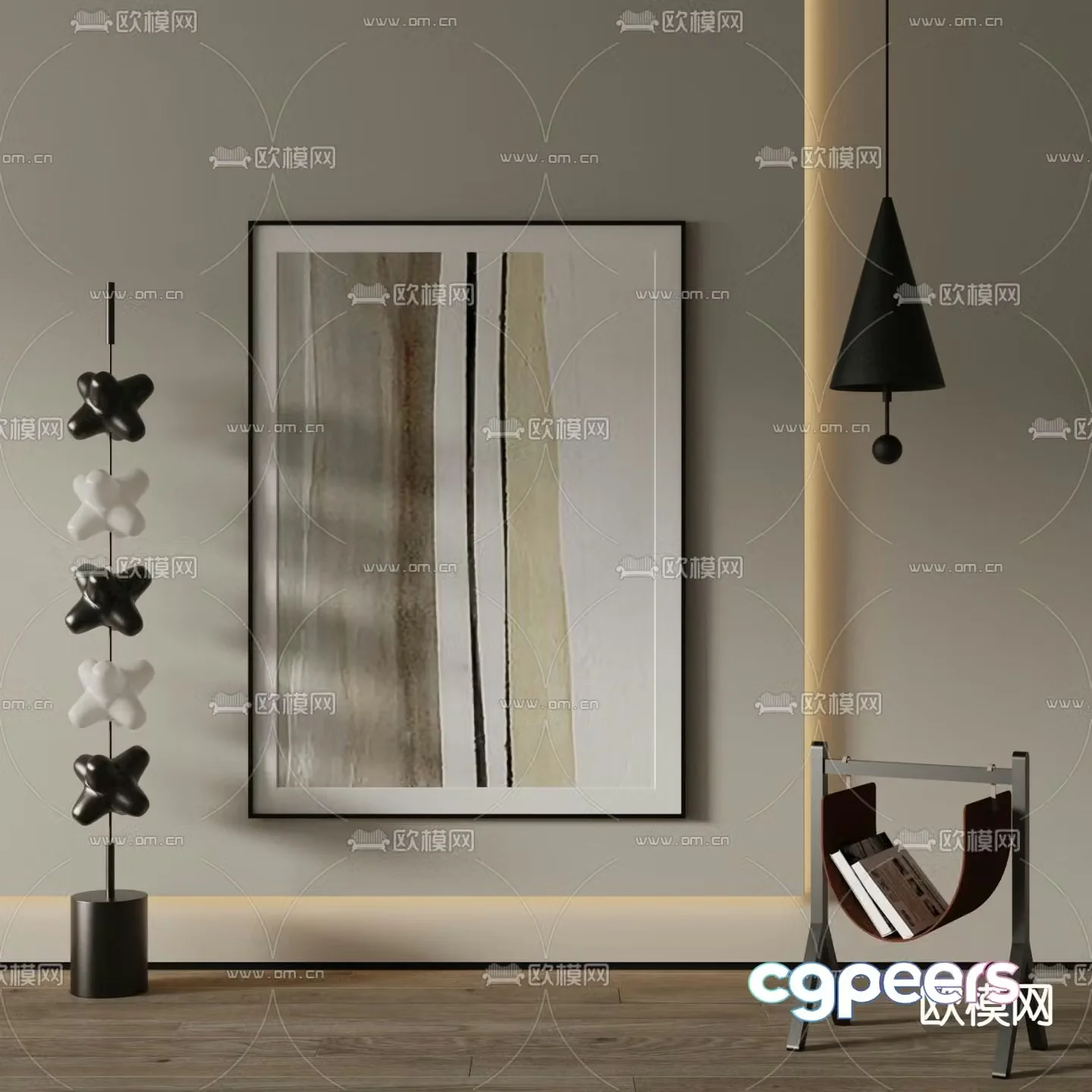 Modern decorative painting hanging painting 3d model