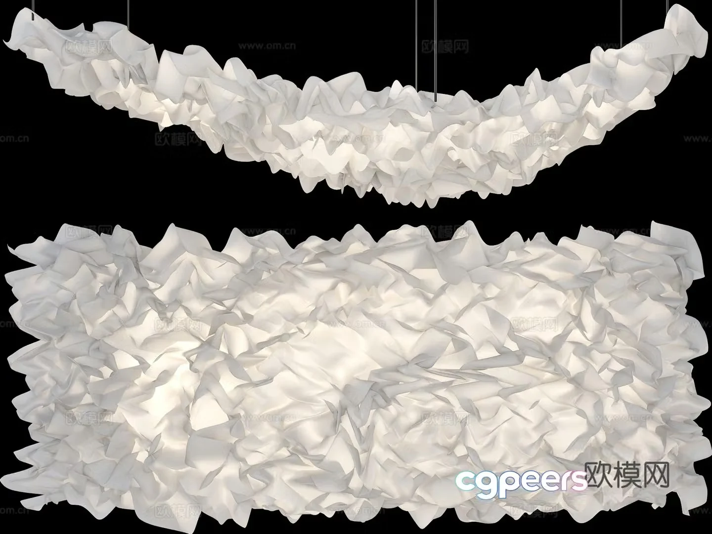 Pleated fabric ceiling wedding ceiling ceiling 3d model