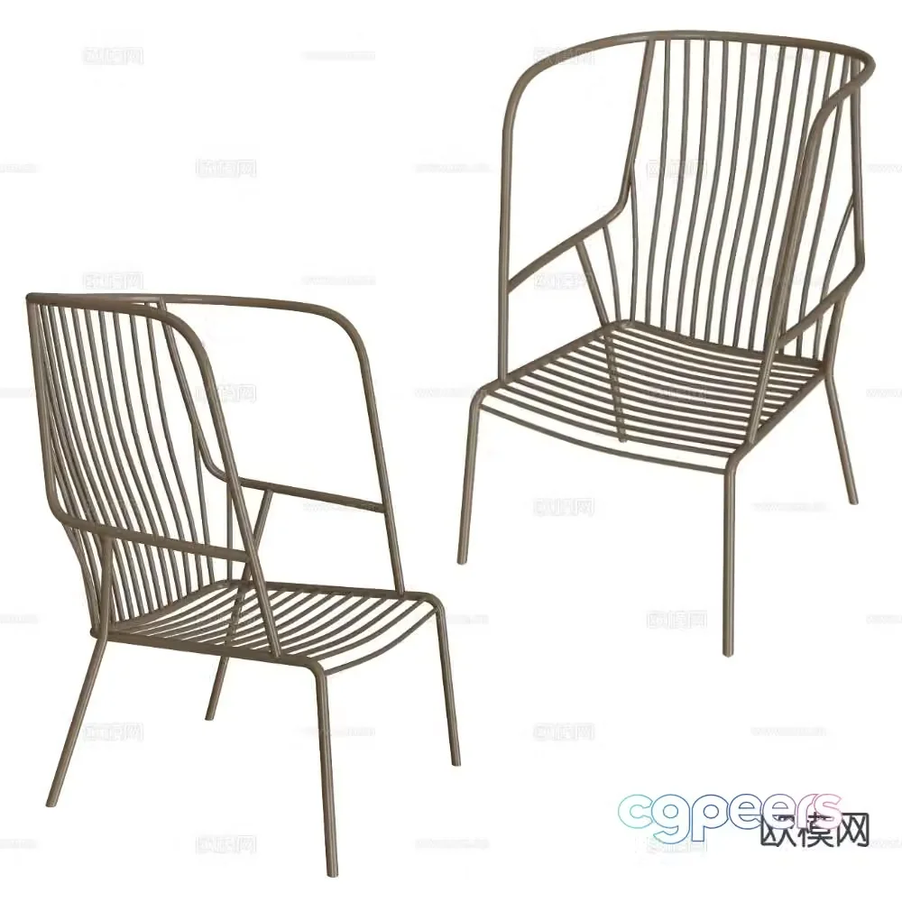 Castil iron chair outdoor chair 3d model