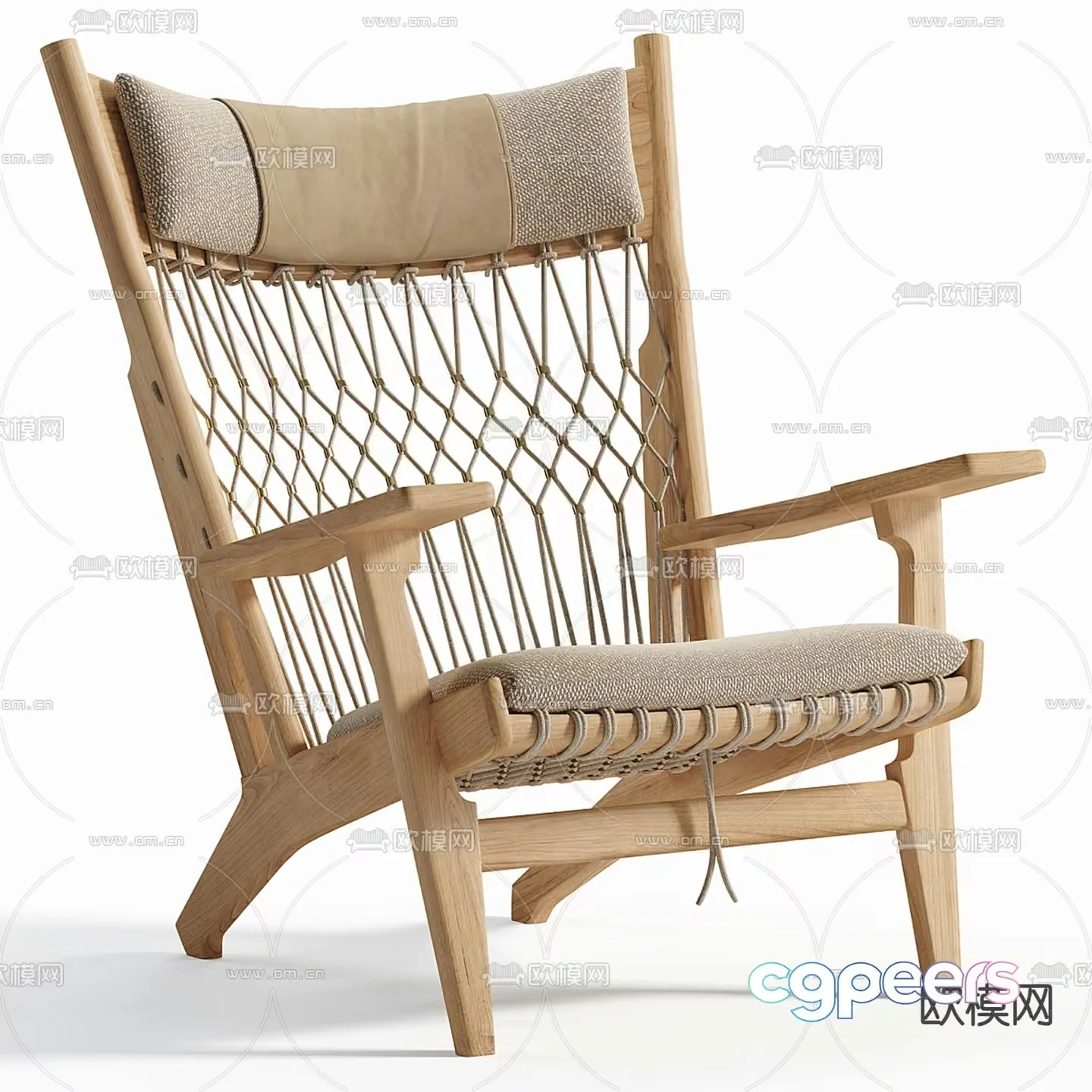 Wooden Lounge Chair 3D Model – 4072 – VRAY Render