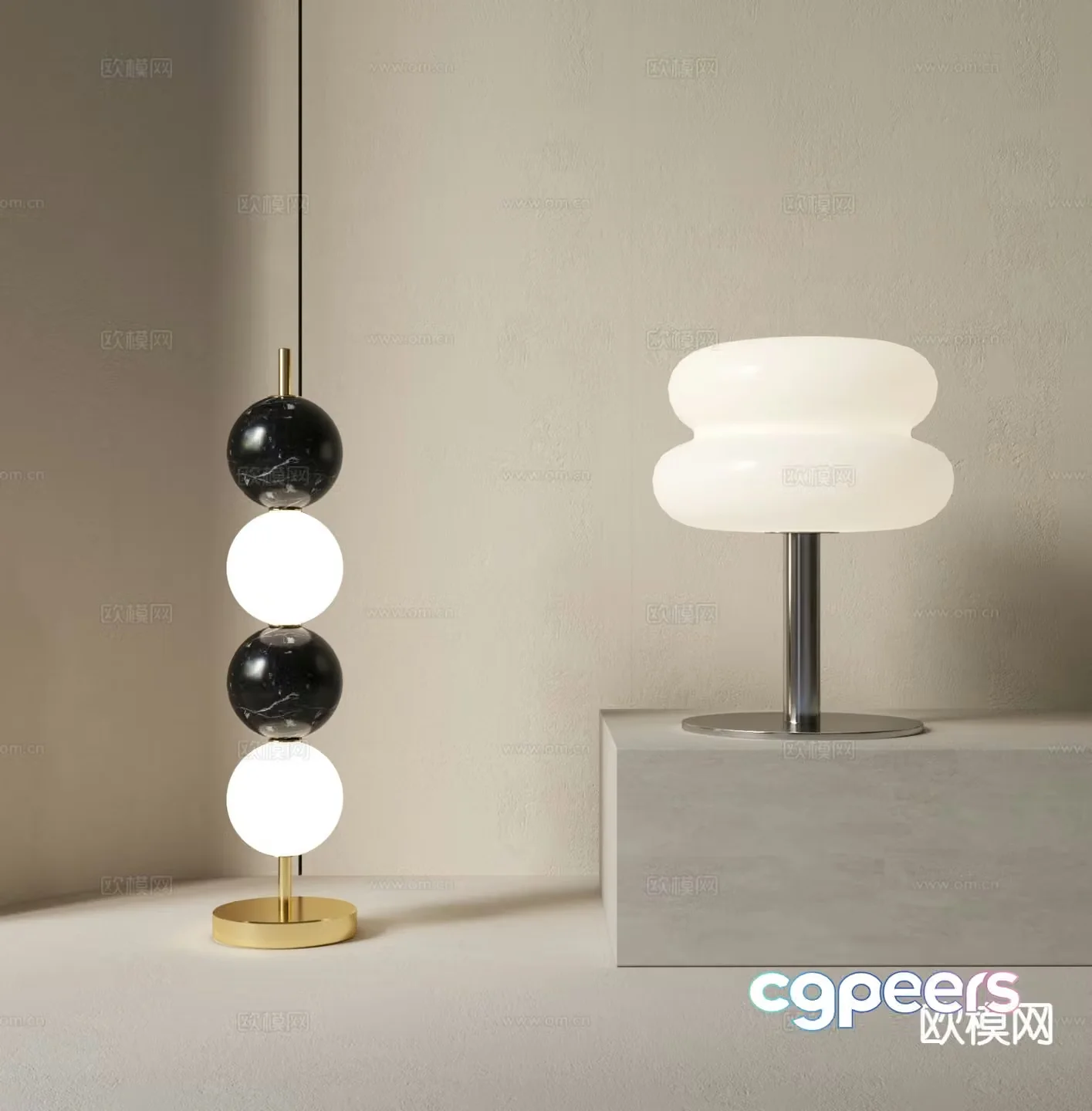 Art desk lamp 3d model