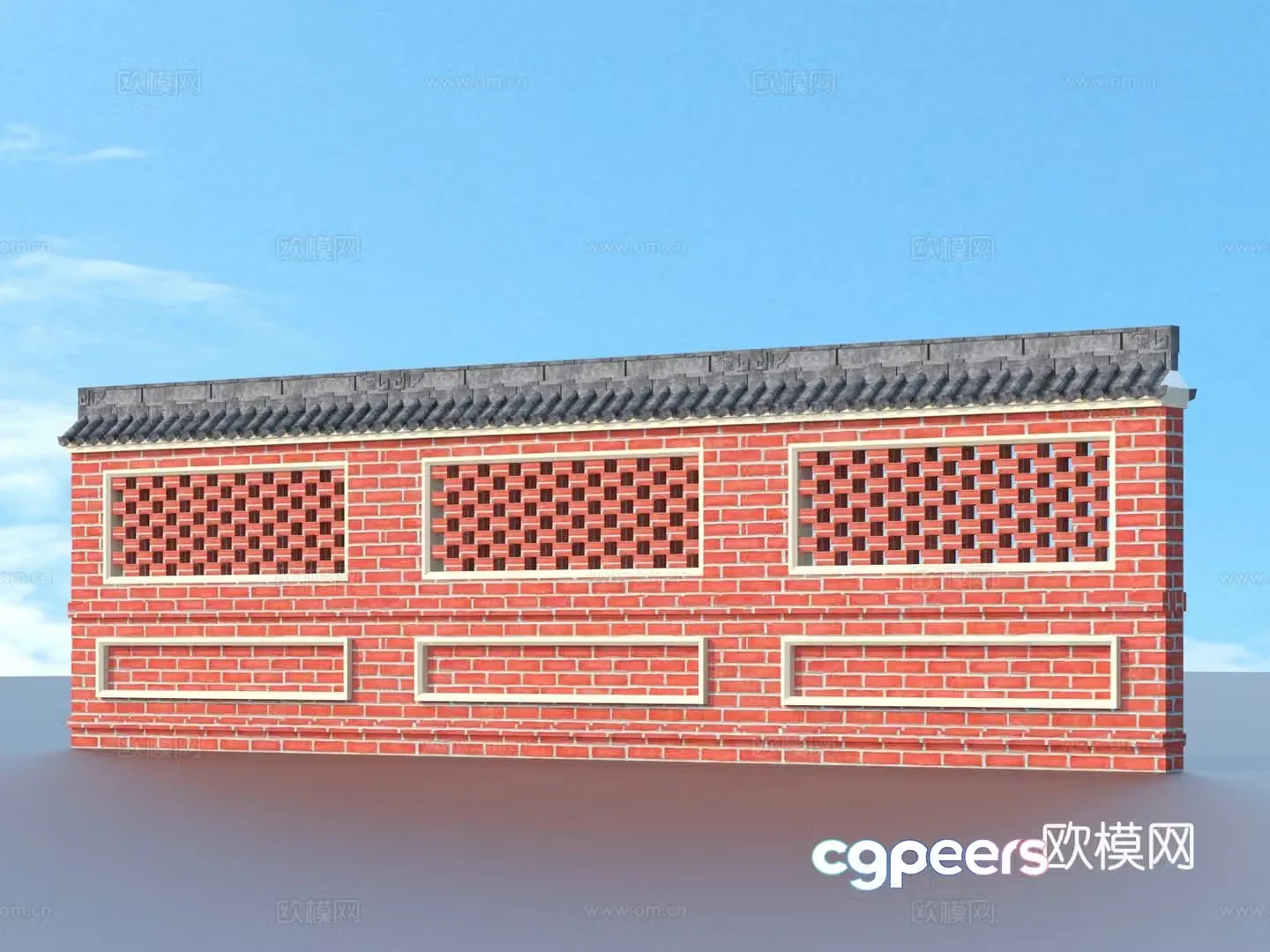 Brick wall Red brick wall Three-dimensional brick wall 3d model