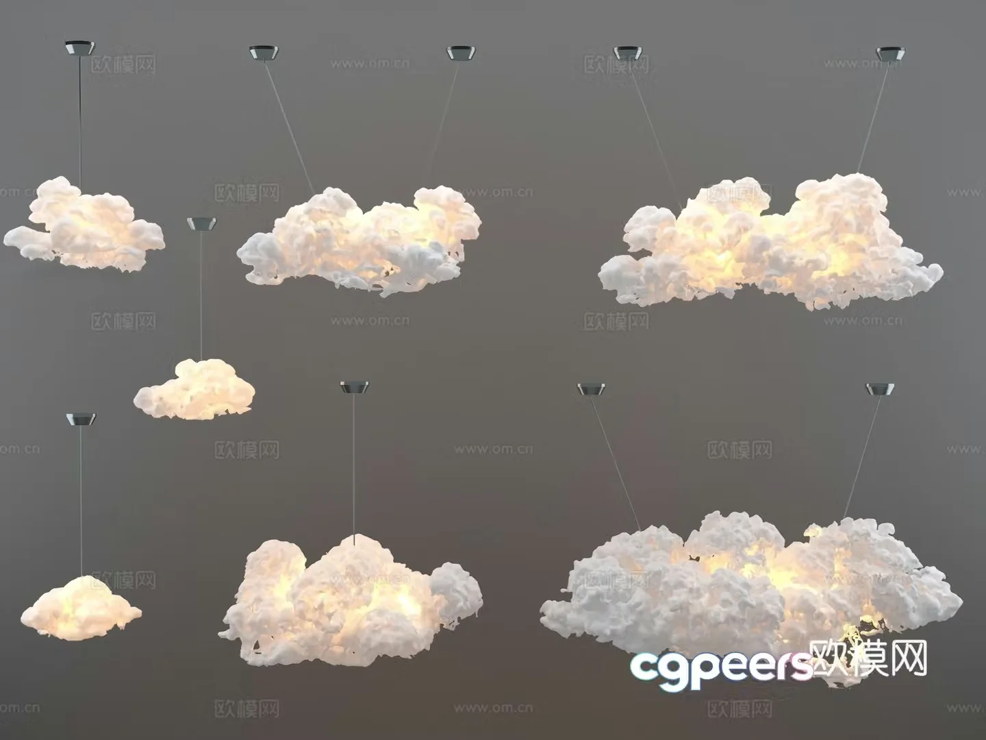 Cloud chandelier art chandelier 3d model