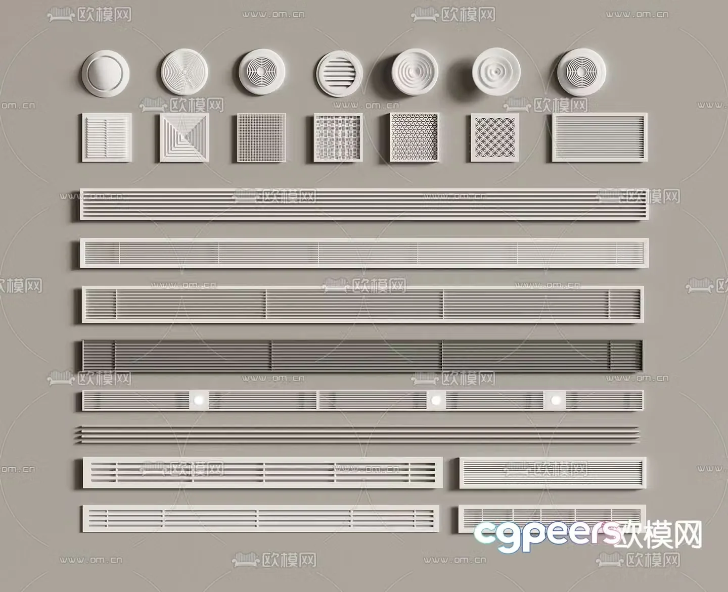 Air conditioning air outlet fresh air outlet exhaust outlet 3D model