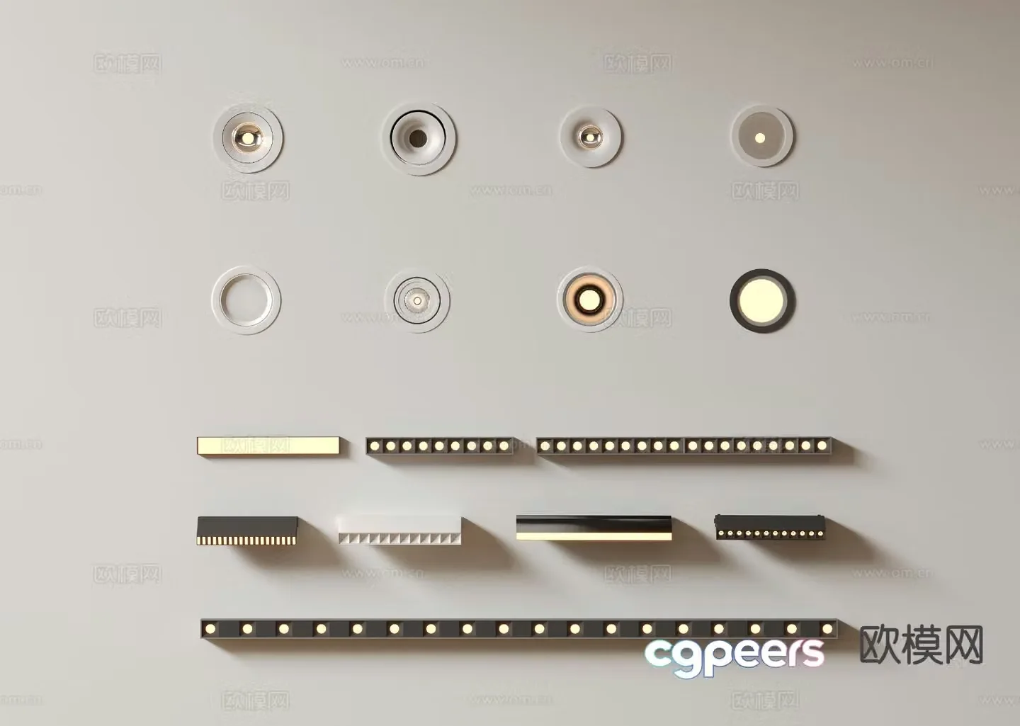 Surface-mounted downlight recessed spotlight magnetic light 3D model