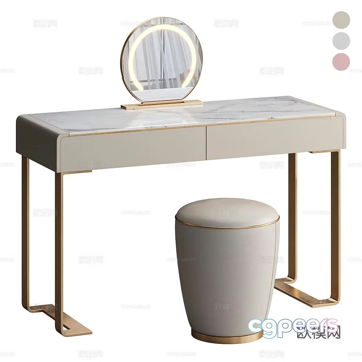 Modern light luxury dressing table 3D model