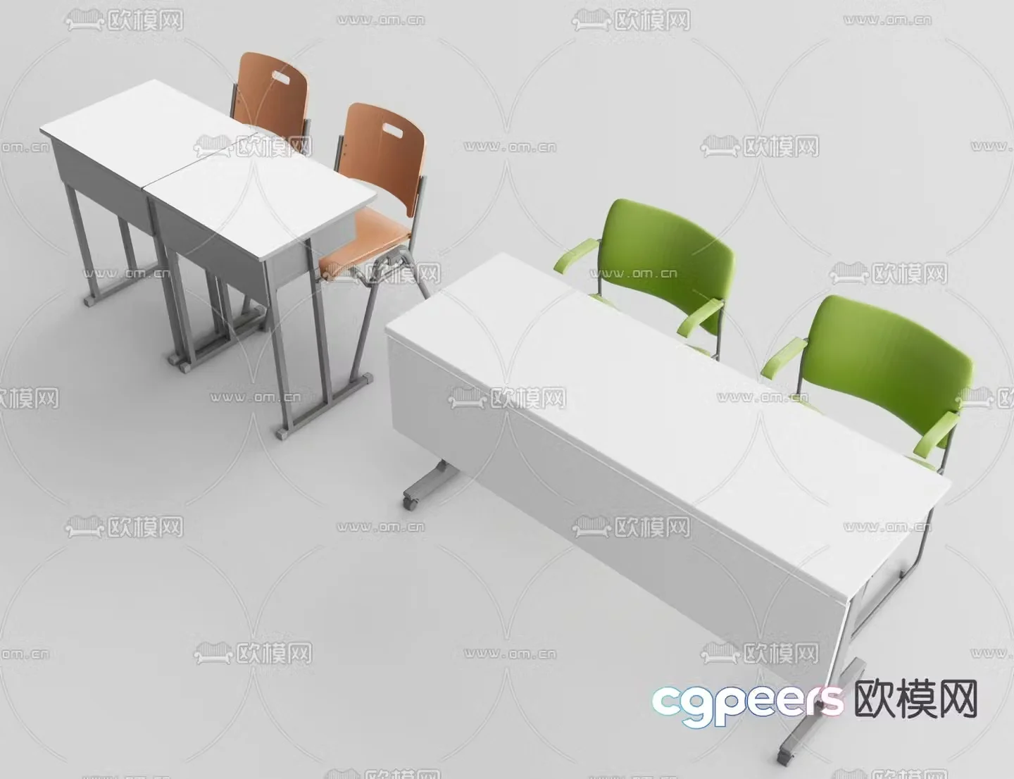 Desk training table 3d model