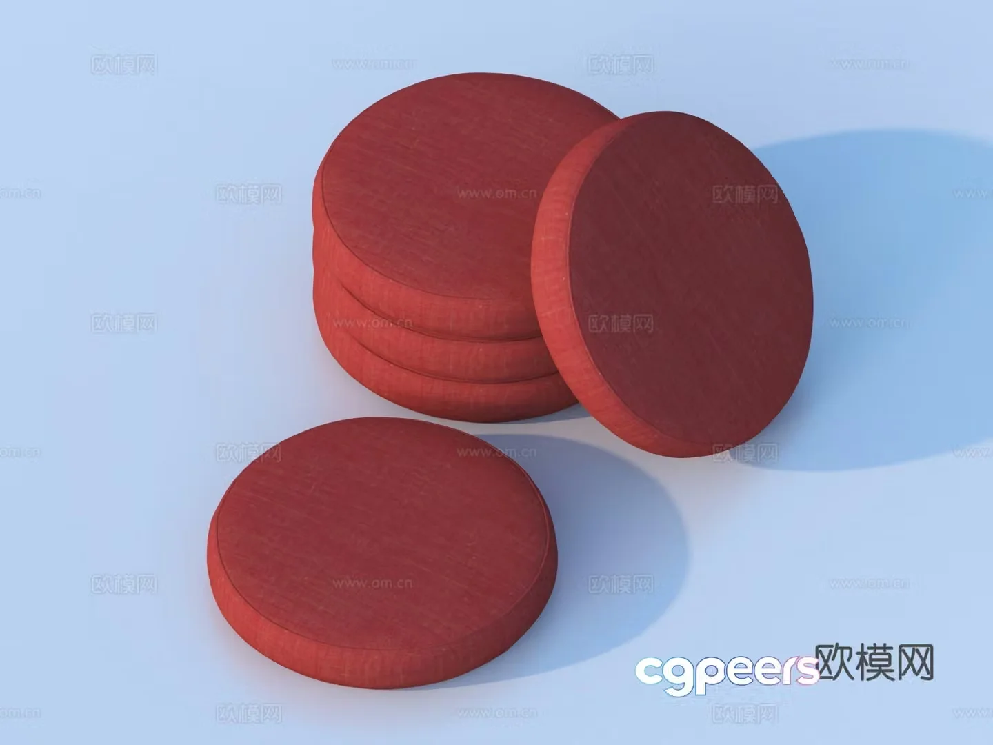 futon cushion round cushion 3d model