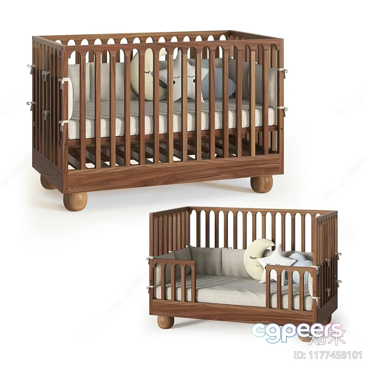A Wooden Crib 3D Model – 17420 – VRAY Render