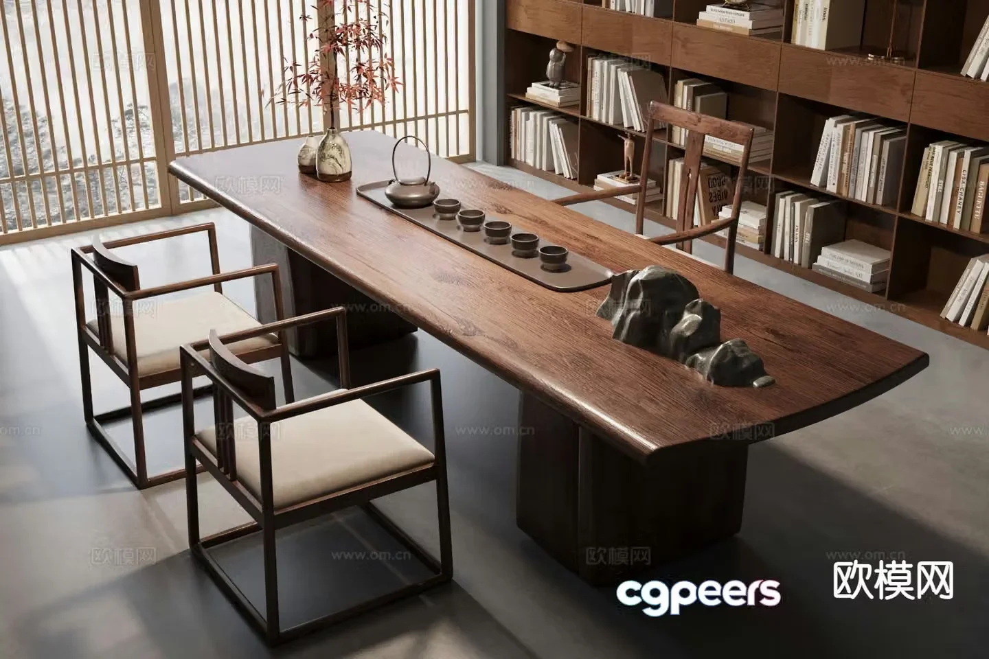 New Chinese style tea table tea table 3d model