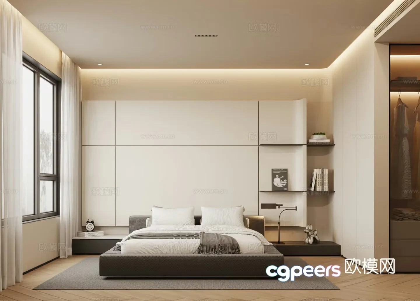 Modern bedroom master bedroom 3d model