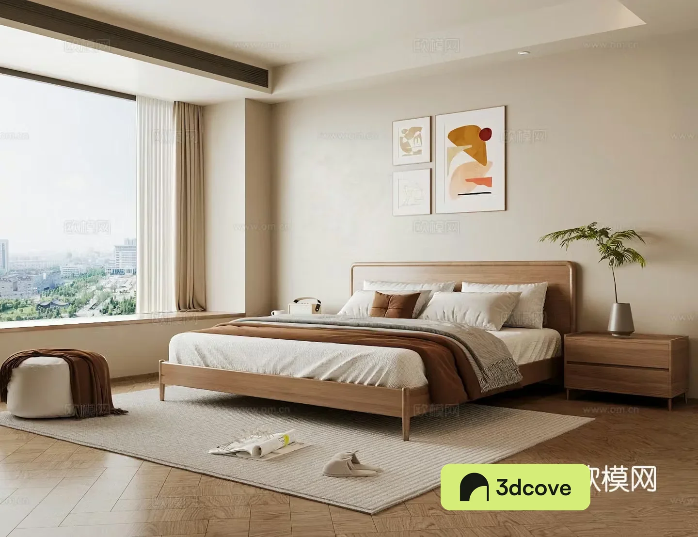 Wasabi Middle Ages Home Bedroom Wasabi Wind Bedroom Secondary Bedroom Master Bedroom Bathroom Window Bedroom 3D Model