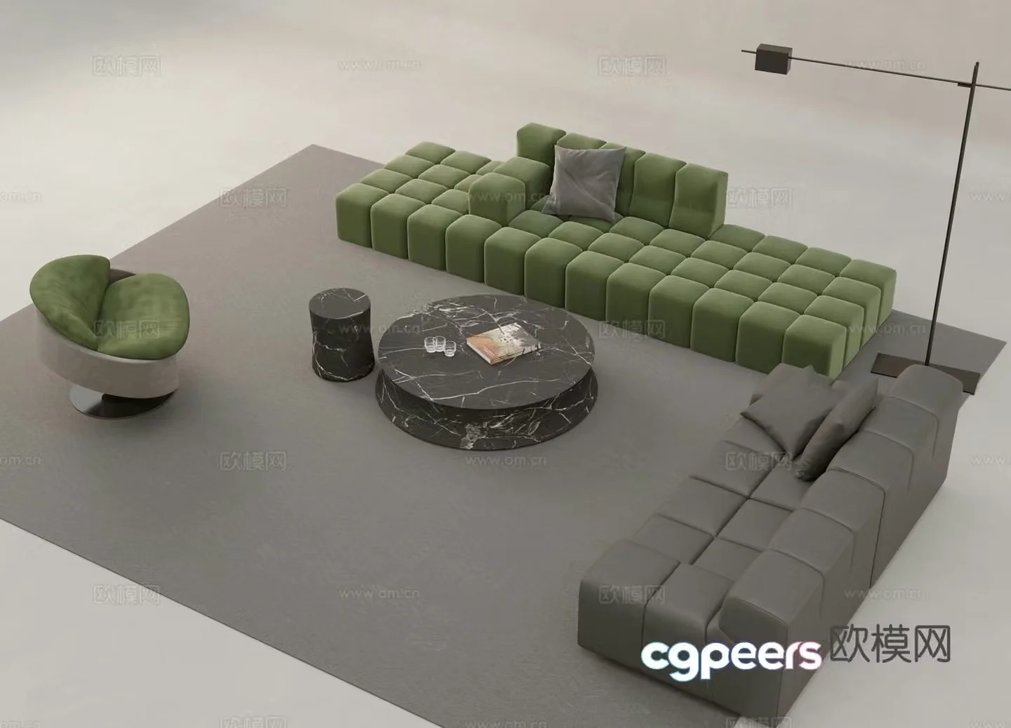Modern modular sofa 3d model