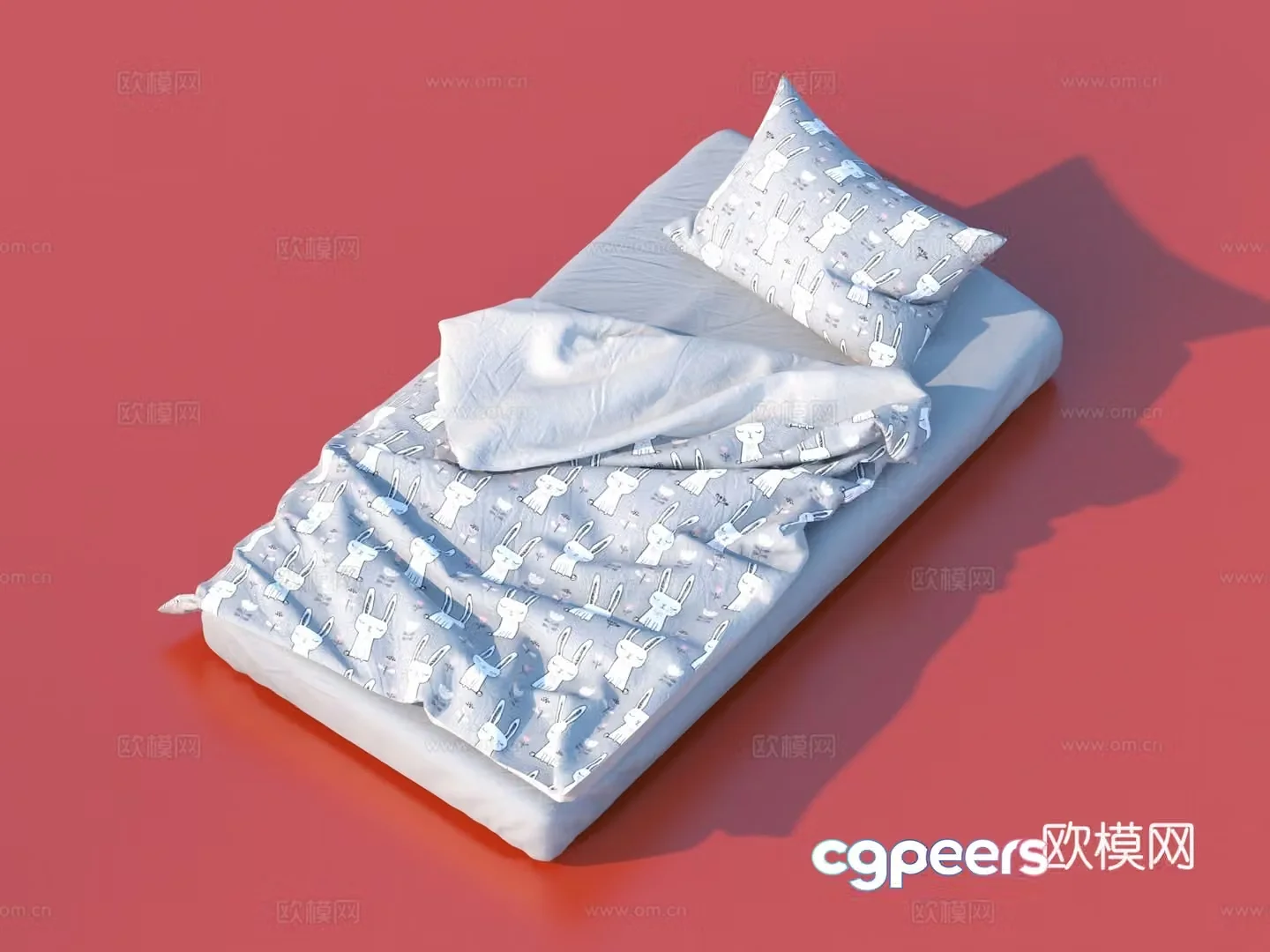 Mattress Pillow Quilt Quilt Bedding 3d Model