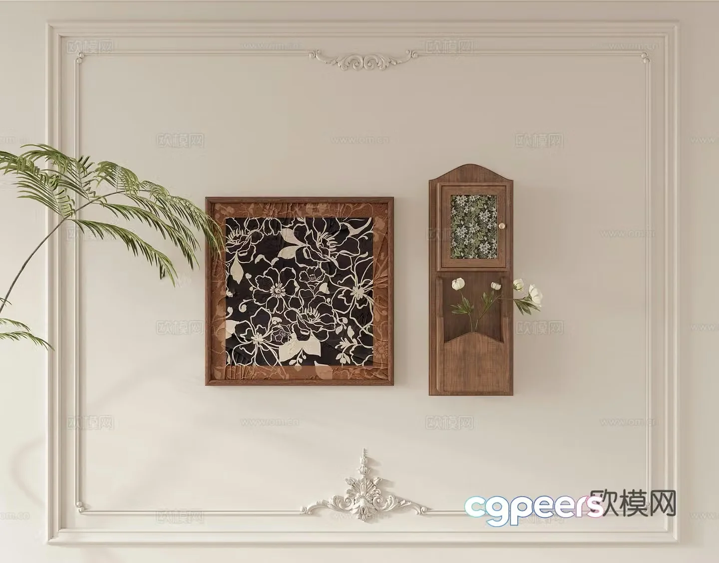 French retro wall decoration 3d model