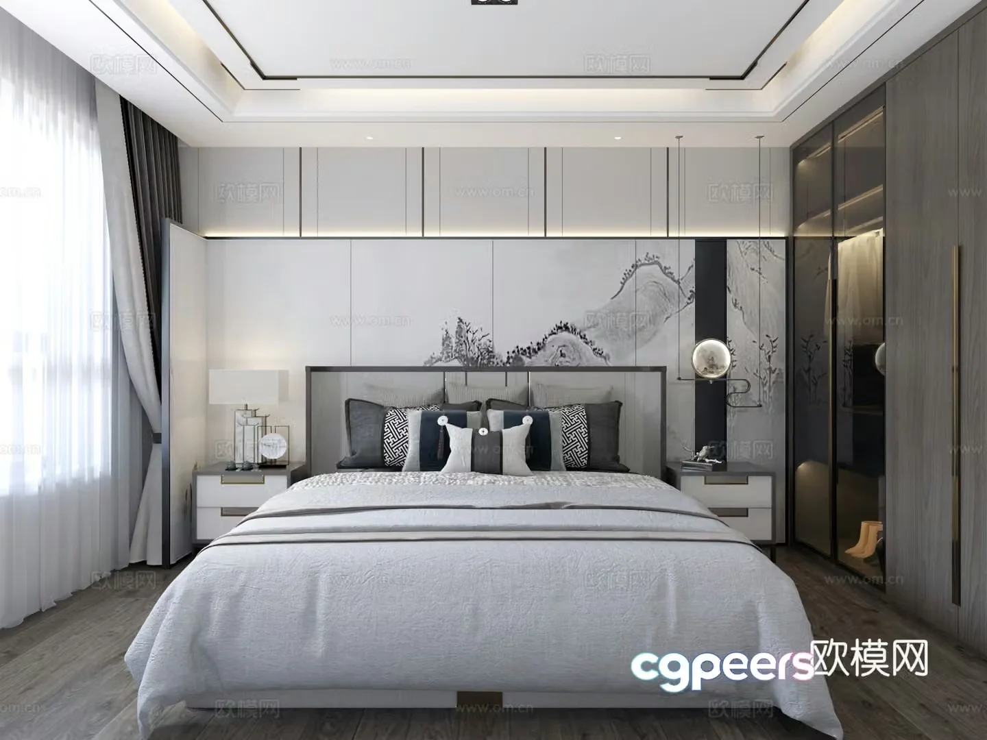 New Chinese bedroom 3D model