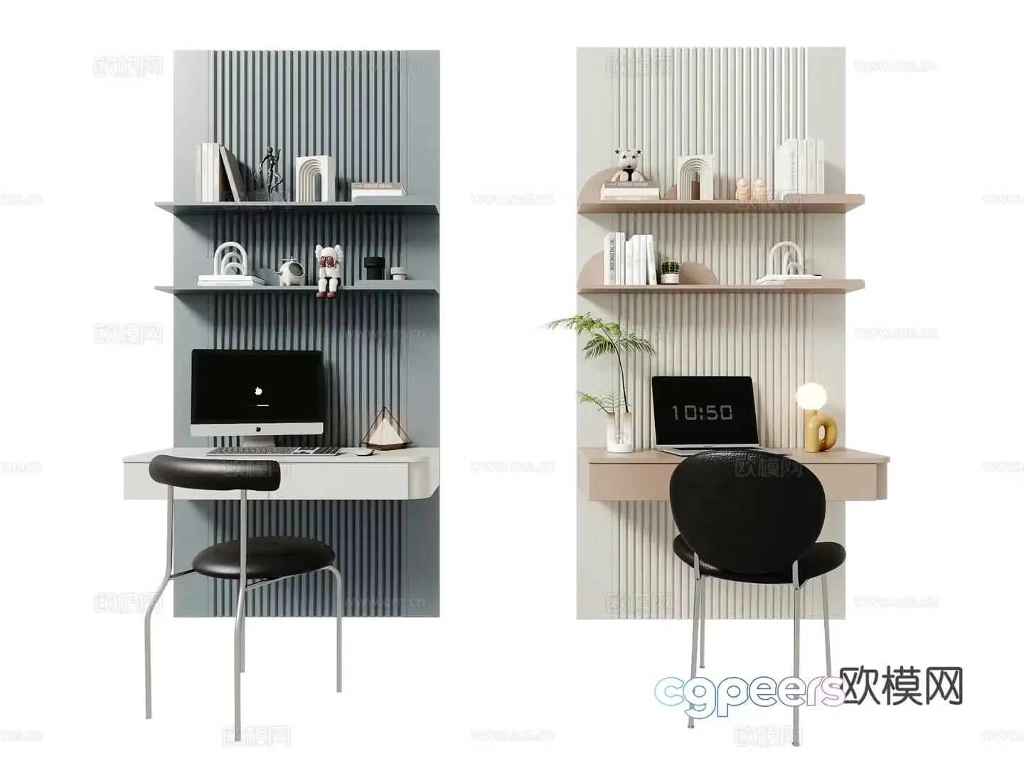 modern desk writing desk 3d model