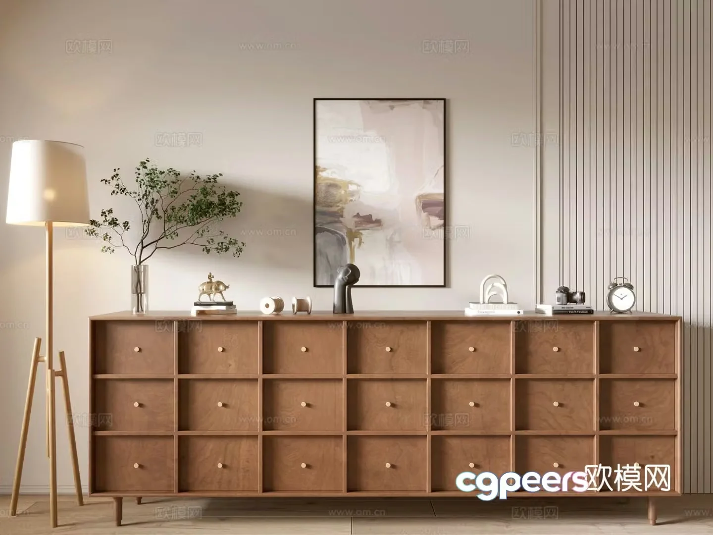 Wabi-sabi entrance cabinet 3d model