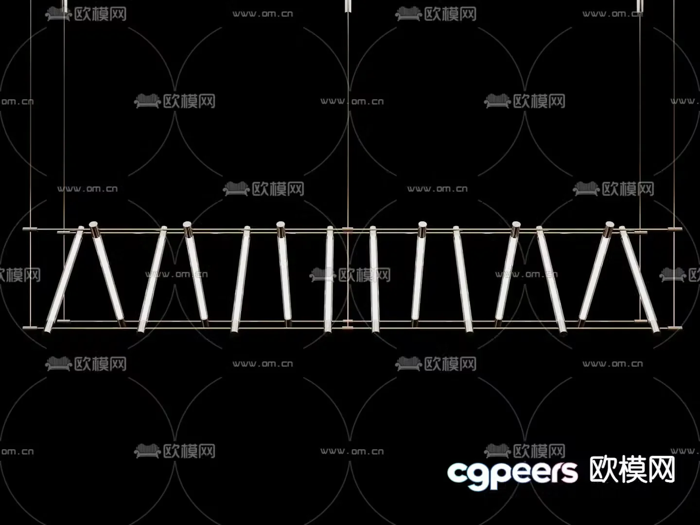 Restaurant chandelier strip chandelier LED chandelier 3d model