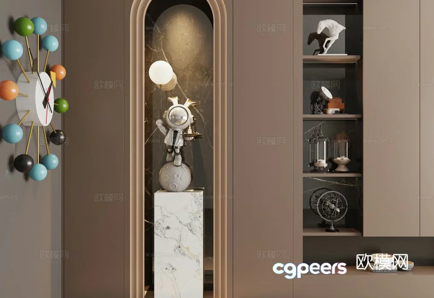 Italian style entrance sculpture 3d model