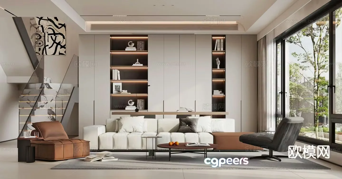 Modern guest restaurant 3d model