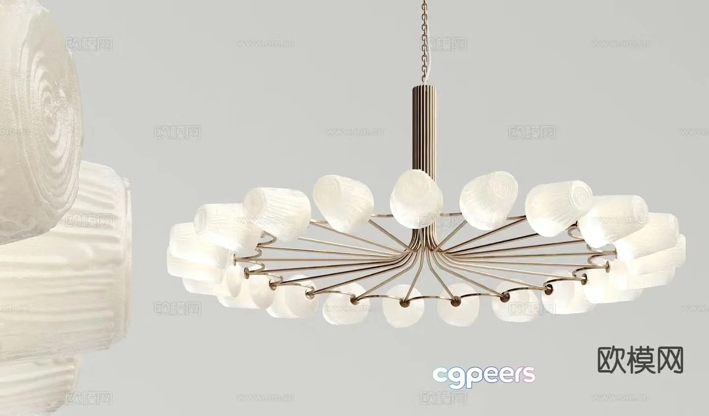 Modern metal chandelier multi-head chandelier 3d model