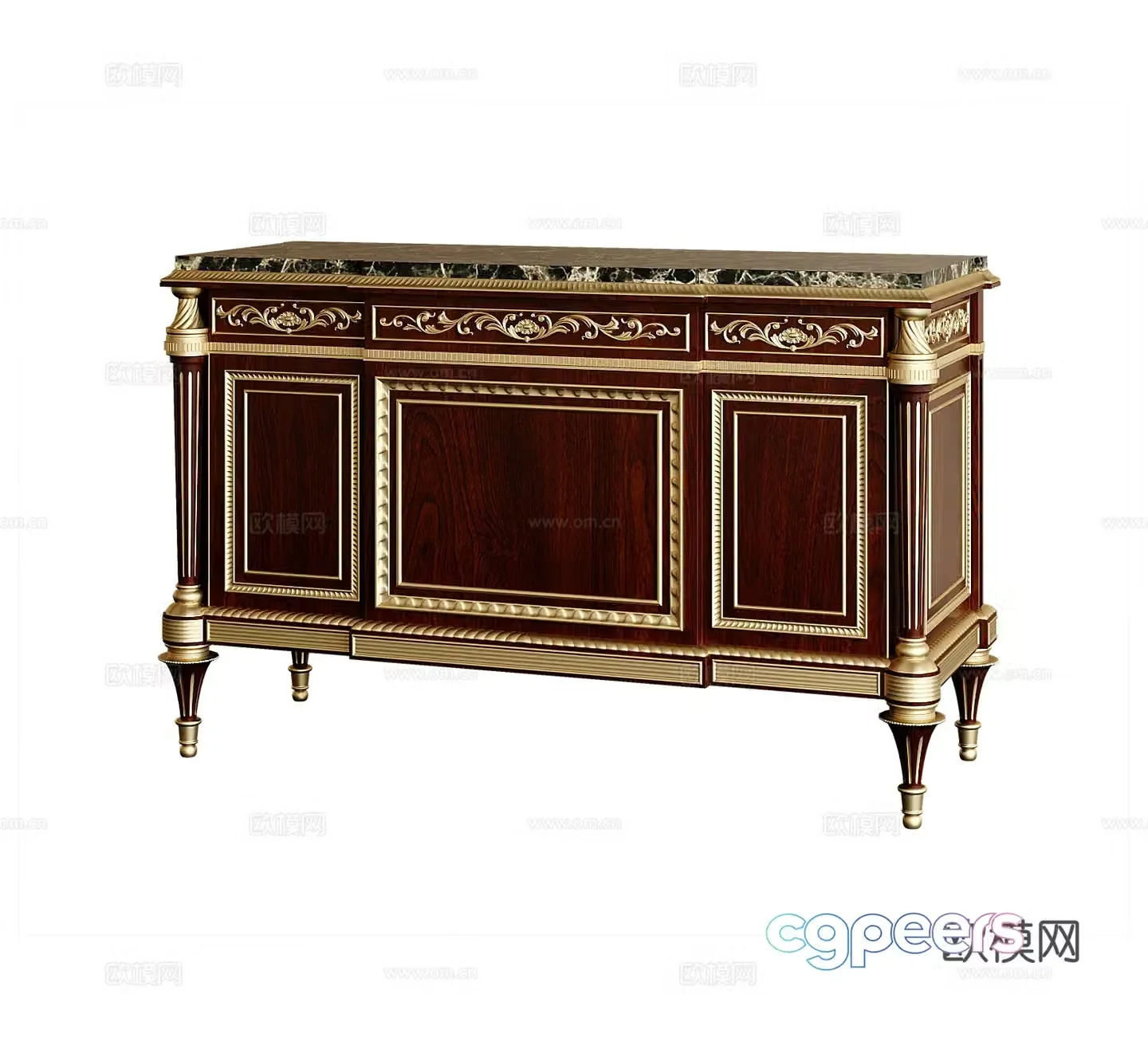 European style entrance cabinet 3D model