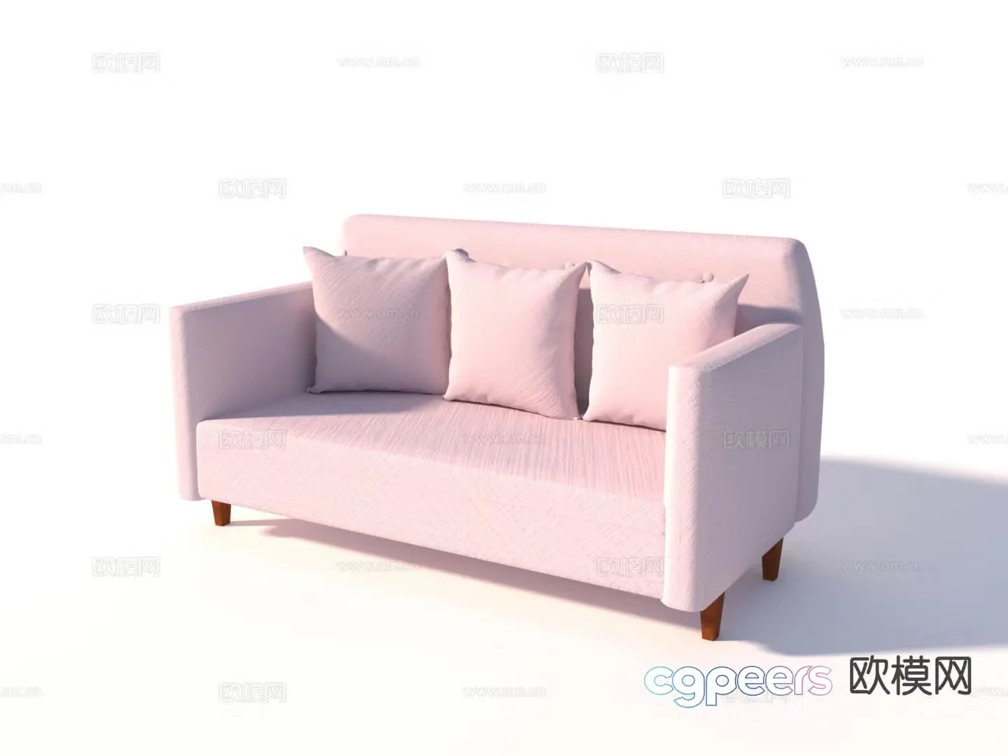 3D model of three seater sofa