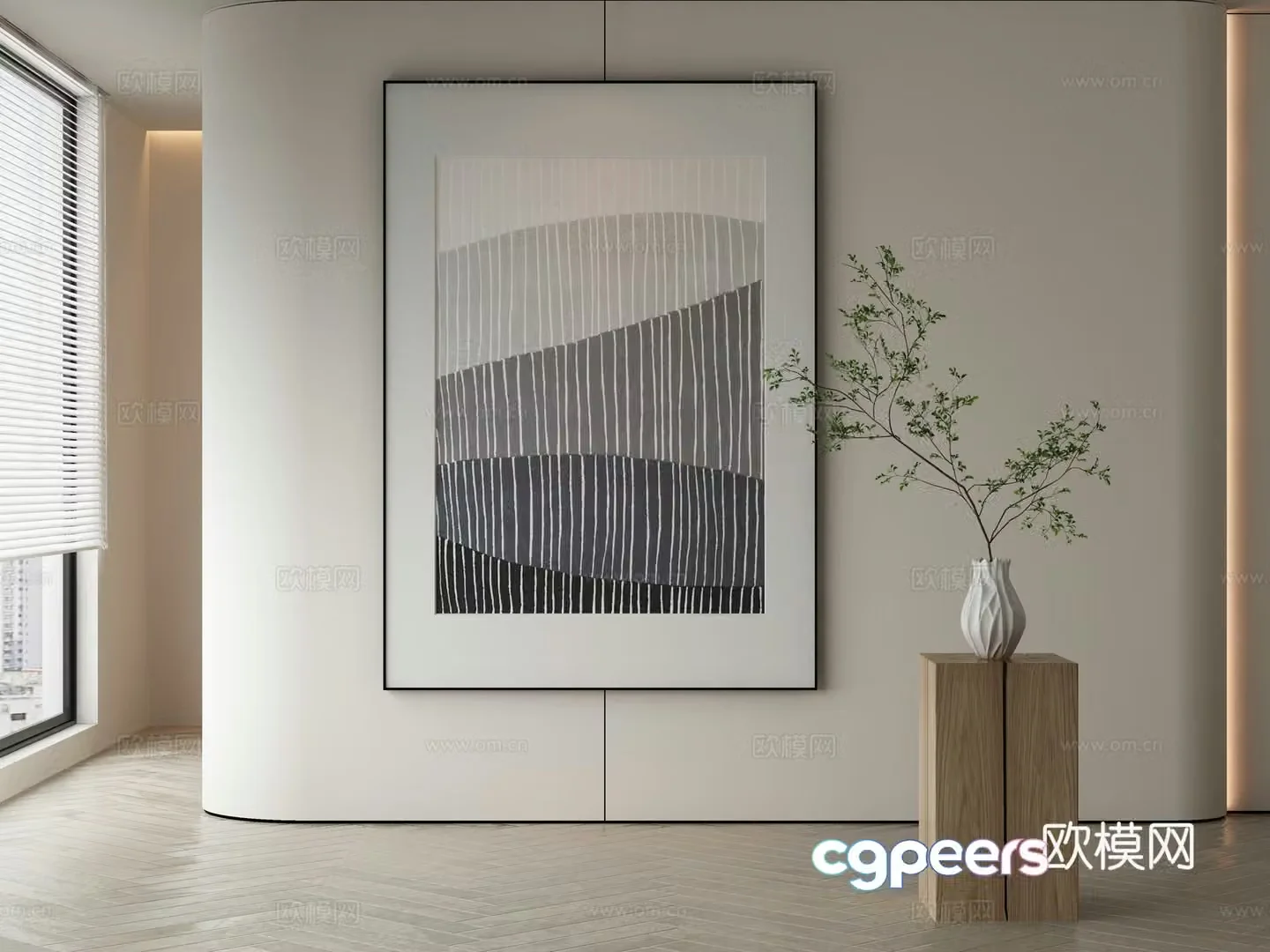 Modern Wasabi Hanging Painting Oil Painting 3D Model