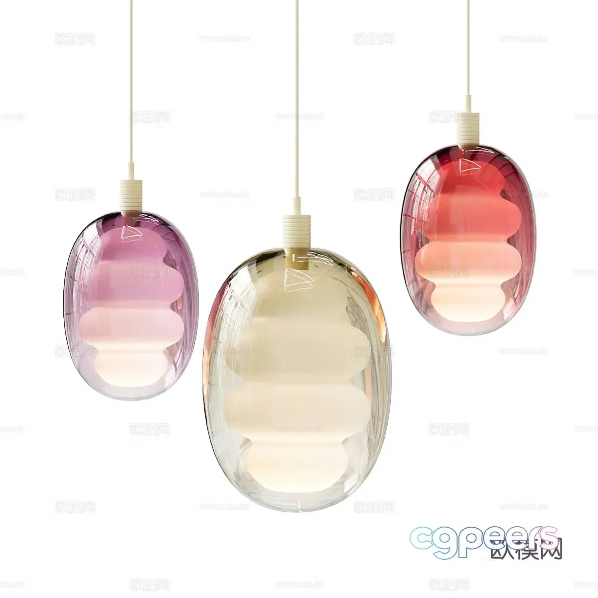 glass chandelier 3d model
