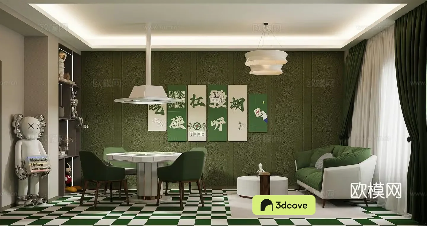 Modern chess and card room
