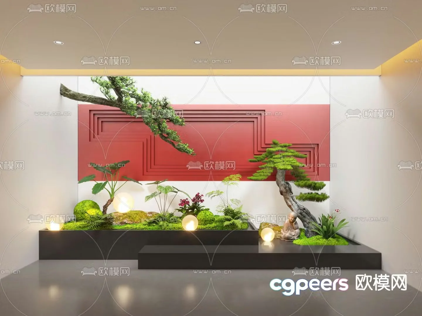 Indoor landscaping plant landscaping 3d model
