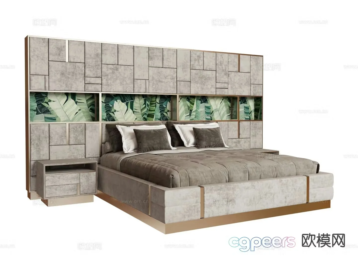 visionnaire – modern double bed 3d model